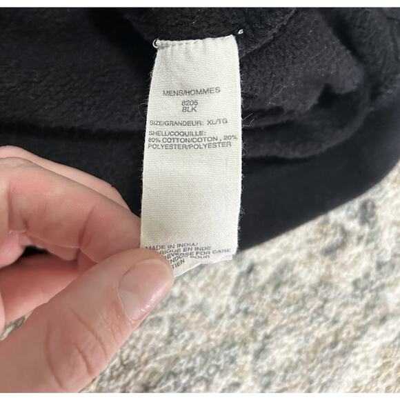 Woolrich Boysen Black Half Zip Pullover Sweater Brown Elbow Patches Men’s XL - Picture 6 of 7